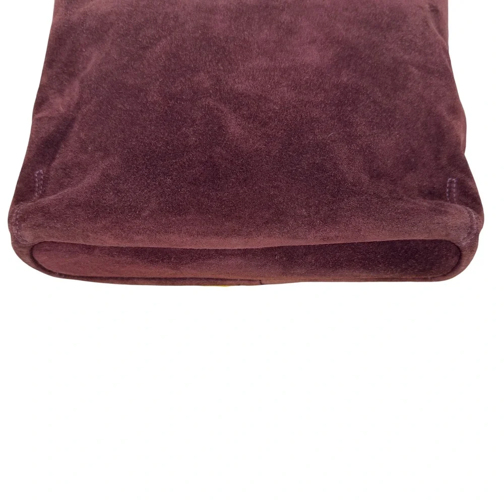 Vtg Coach Legacy Slim Suede Hobo Plum Suede Rare Excellent Leather Trim F3S-9327